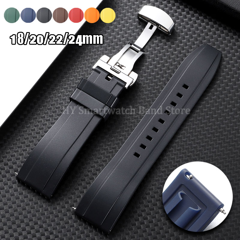 18mm 20mm 22mm 24mm Silicone W - Suede Strap Watch review and price
