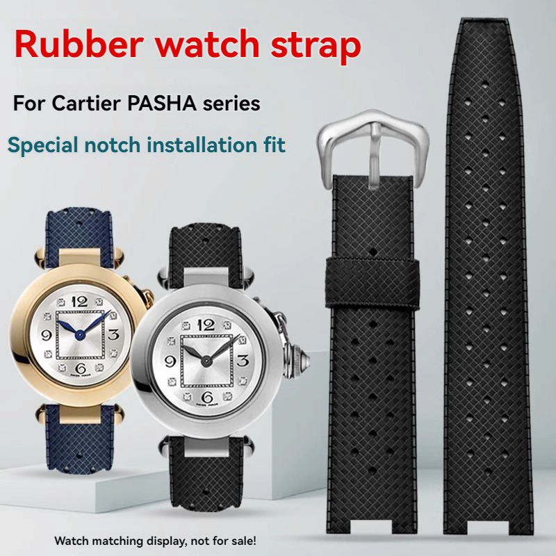 Rubber Men's Watch Strap for C - Cartier Watch Ballon Bleu review and price