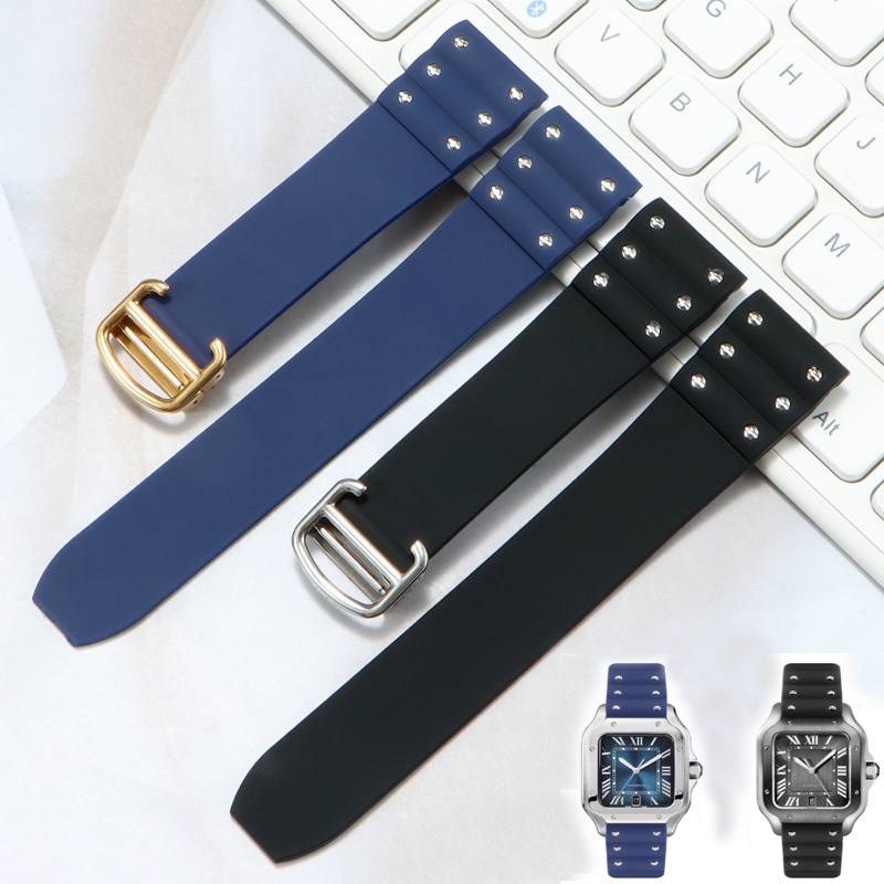 High quality Rubber watchband  - Cartier Watch Santos review and price